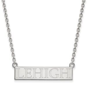 Sterling Silver Lehigh U Large 'LEHIGH' Pendant Necklace